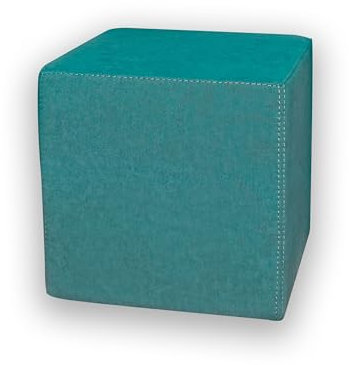 Betten-ABC KUBI Sitzhocker Sitzwürfel Bodenkissen Fußhocker 40x40x40 cm fünf Farben Wohnzimmer, Kinderzimmer, Gästezimmer oder Flur (Farbe: Türkis)