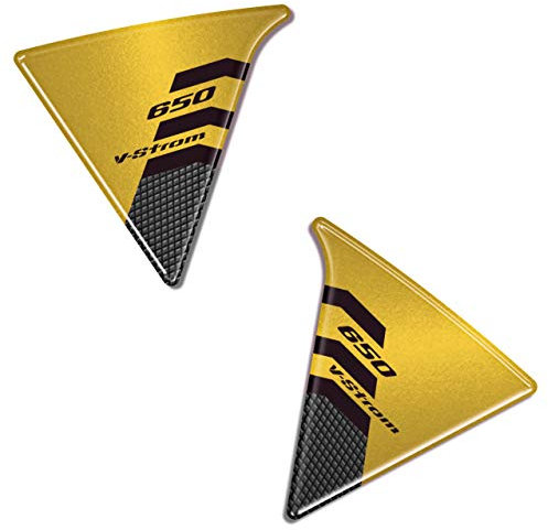 Resin Bike Adesivi Moto compatibili con Suzuki V-Strom 650 XT ABS 2020 2021. Protezione Cruscotto da Urti e Graffi. Coppia Adesivi 3D Resinati - Oro