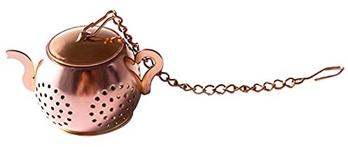 Benoon Infusor de té de bonito aspecto estable portátil de acero inoxidable té forma de hoja infusor especias colador para cocina - oro rosa