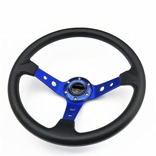 Volante Sportivo Volante Sport Modifica auto universale 14 pollici / 35 0MM PVC. Ruote sterzanti auto da corsa in pelle (Color : B)
