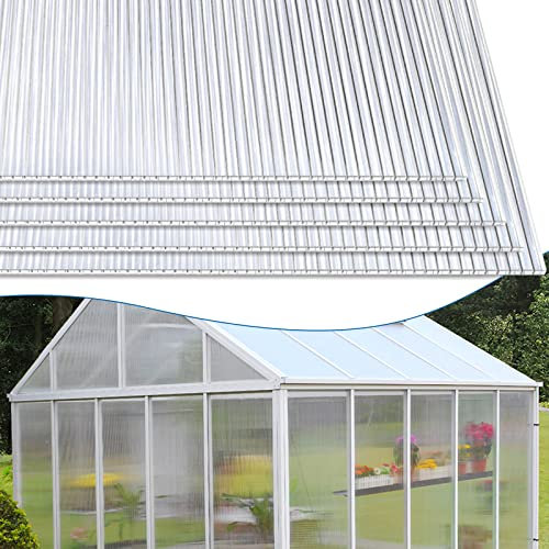 Jopassy 14 STK Hohlkammerplatte, Stegplatten Doppelstegplatten aus Polycarbonat, Hohlkammerplatten 4mm Stärke, für Garten, Gewächshaus & Modellbau (60,5 x 121 cm) Weiß
