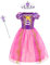 Gridamea Robe Raiponce Costume Raiponce pour Filles de Princesse Violet avec Baguette de fée et diadème de Couronne pour Mariage/fête/Cosplay