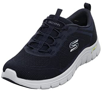Skechers Arch Fit Vista Gleaming Sneaker für Damen, Marineblauer Netzbesatz, 40 EU