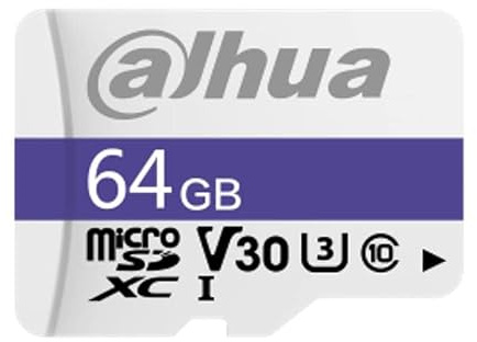 64 GB Micro-SD-Karte, Lesegeschwindigkeit bis zu 95 MB/s, Geschwindigkeit bis zu 38 MB/s, Speed-Klasse C10, U3, V30, TBW 40 TB (DHI-TF-C100/64 GB)