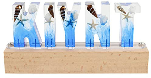 Personalisierte Name Nachtlicht getrocknete Blume Buchstabe Lampe 3D-Kristall-Lampe Harz Blume LED-Licht für Liebhaber Freunde Familie Home Dekoration Geschenk für die Hochzeitszeremonie