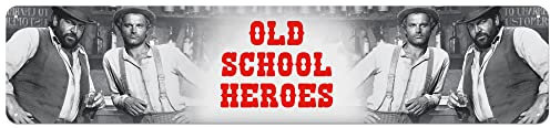 Bud Spencer und Terence Hill - OLD SCHOOL HEROES - Straßenschild Blechschild - 46x10 cm STRT04