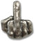 Mittelfinger Pin - Stinkefinger Pin - Anstecker - silber-antik