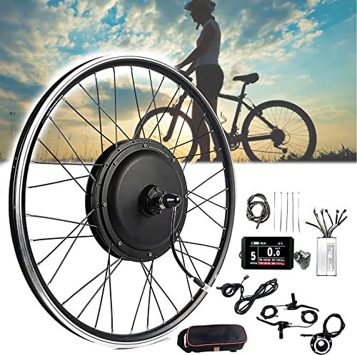 E-Bike-Motorumwandlung, 36 V 250W/ 350W/ 500W Hub Elektrofahrrad bike bürstenloser Motor Kit vordere 20 / 24/ 26 / 27,5/ 28 / 29/ 700c, Elektrofahrradmotor Kit mit LCD-Anzeige,36V500W-700c