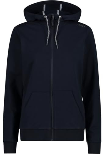 CMP Damen Damenjacke mit Fester Kapuze Sweatshirt aus Baumwolle