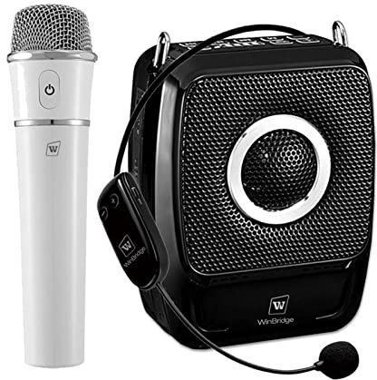 Amplificador de Voz Bluetooth Sistema Pa portátil Personal, Altavoz megáfono 25W con 2 micrófonos inalámbricos, Amplificador de Voz con Sistema de micrófono inalámbrico para Profesores