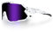 JOGVELO Polarisierte Sonnenbrille, Sportbrille-Sonnenbrille mit 3 Wechselgläsern für Herren Damen Sport Radfahren MTB Radbrille Sportbrille Fahren Angeln Baseball Laufen, Weiß&Blau