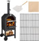 Outvita Forno per pizza all'aperto, Forno per pizza a legna con camino regolabile, ruote, Pietra per pizza, Buccia per pizza, Griglia per barbecue per barbecue