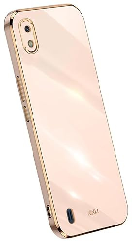 RankOne Hülle ist geeignet für Samsung Galaxy A10 (6.2 Inches), Galvanikrahmen Silikon Handyhülle - Rosa