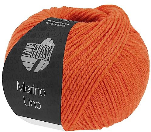 LANA GROSSA Merino Uno | Klassische Merinowolle mit Superwash-Ausrüstung | Handstrickgarn aus 100% Schurwolle (Merino) | 50g Wolle zum Stricken & Häkeln | 125m Garn FB71