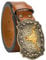INOGIH Western-Cowboy-Gürtel für Damen und Herren, Vintage-Blumen-Gravur, Stierkopf-Schnalle, Cowgirl-Taillengürtel für 63,5 bis 96,5 cm Taille, Braun, For Waist 27-32 in