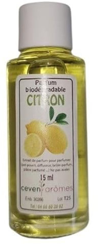 Extrait de parfum Citron jaune biodégradable, fabrication française dans les Cevennes. Pour pot pourri, platre, diffuseur...