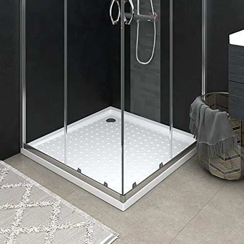 BaraSh Plato de Ducha con Puntos ABS Blanco 80x80x4 cm Mamparas De Ducha Plato Rectangular
