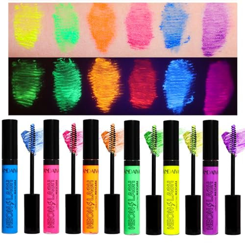 BeauFairy Colorful Mascara Satz, 6 Farben 3D Wimperntusche, Lang Anhaltende, Wischfeste Lash Mascara, Volumen Dicke und Lange Wimpern Augen Make-up
