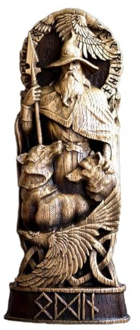 dijiusidy Vielseitige und stilvolle nordische Gott Statue, Idol Harz, nordischer Gott Odin Figur, nordischer Gott Harz Statue, Geschenkauswahl