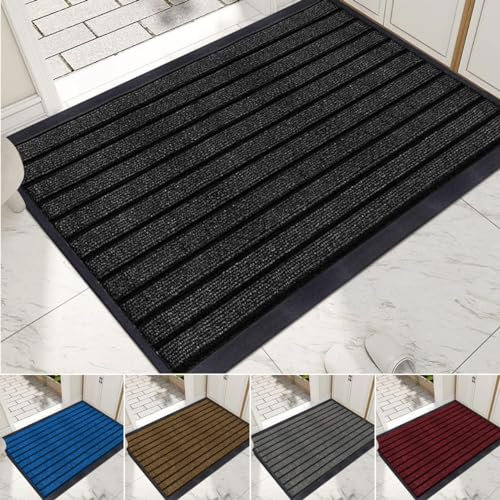 Milosc New Stripe Design Washable Non Slip Door mat Barrier Mats For Indoor & Outdoor Home Hallway Commercial Mat Entrance Mats Rubber Mats Large Kitchen Mats Small Entrance Mat