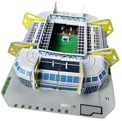 Habarri Mini Signal Iduna Park Stadium Puzzle 3D - 3D Puzzle-Stadion - Kleines 3D Fußballstadion für Kinder und Erwachsene - Mini Fußballstadion Modell - Modellbau - 35 Elemente