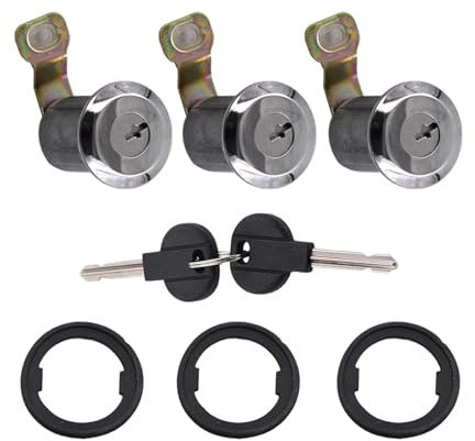 CANTONDZ Lot de 3 Cylindre de serrure de porte avec 2 clés Barillet de serrure de porte avec clés Compatible avec CITROËN Berlingo Xsara PEUGEOT Partner Picasso 252522 9170.G3 9170.CW