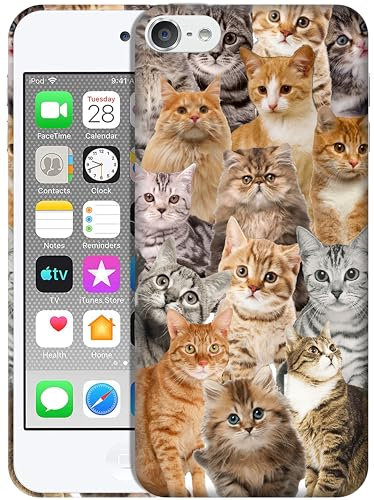 GlamCase Schutzhülle für iPod Touch 7. / 6. / 5. Generation – Katzen-Collage-Design, bedruckt, schlank und elegant, niedlich, Kunststoff, Hartschale, zum Aufstecken, für iPod Touch 7/6/5.