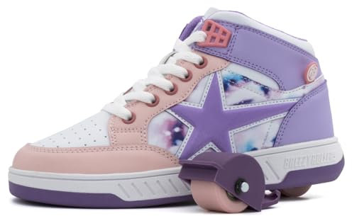 BREEZY ROLLERS Schuhe mit Rollen für Kinder I Rollschuhe-Sneaker Kids I Von Kinder Straßen-Schuhen zu Rollschuh in wenigen Sek. I Patentiertes Klick-System I Turnschuhe mit Rollen für Mädchen & Jungen