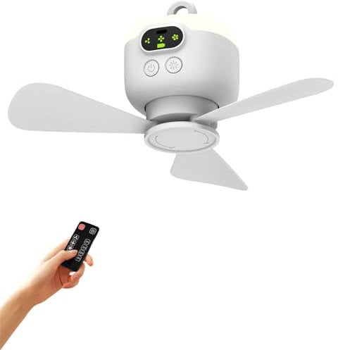 Mini USB Ventilateur De Camping Portable Rechargeable Ventilateur De Camping Avec Télécommande, 8000mah Alimenté Par Batterie, Lame De Ventilateur Amovible, Crochet, Minuterie, Ventilateur De Plafond