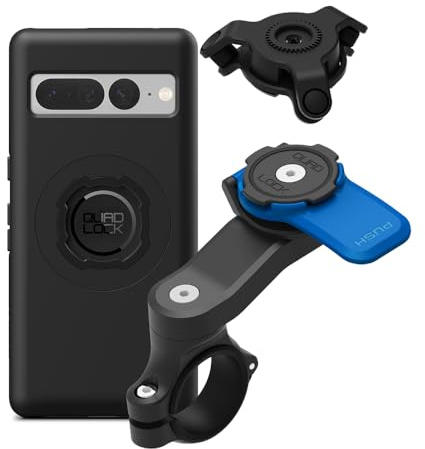 QUAD LOCK Soporte de Teléfono para Manillar de Moto con Amortiguador de Vibraciones y Funda mag para Pixel 7 Pro