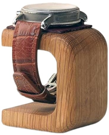 Support d'affichage de montre, support de montre unique en bois,Présentoir de montre - Avec coussin en cuir, présentoir de montre unique en bois massif, support de montre pour hommes et femmes, fait à