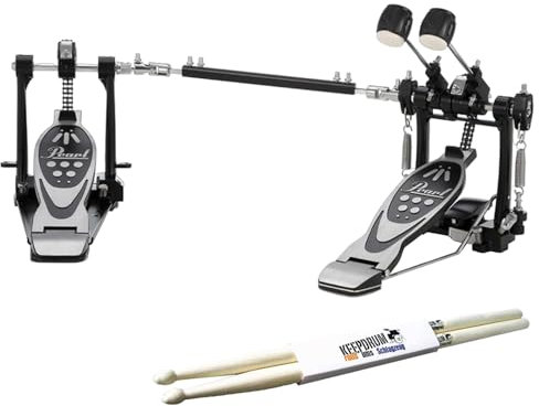 Pearl P-532 Double Bass Drum Pedal Doppel Fußmaschine mit keepdrum Drumsticks