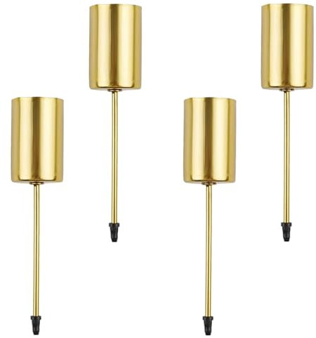 Metall Kerzenleuchter UieaMsio 4 Stück Adventskranz Kerzenhalter, Retro Stabkerzenhalter kerzenhalter mit kurzem Dorn für Adventskranz Weihnachten Kerzenteller