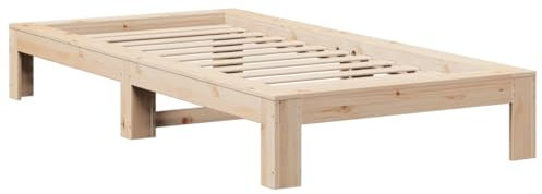vidaXL Massivholzbett ohne Matratze 75x190 cm Kiefernholz