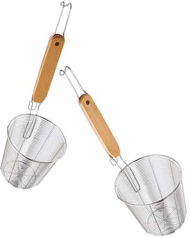 HOLIDYOYO 2piezas Colador De Acero Inoxidable Con Malla Fina Y Mango Pequeño Y Mediano Para Escurrir Pasta Fideos Y Dumplings Cocina Utensilio Duradero Y Práctico