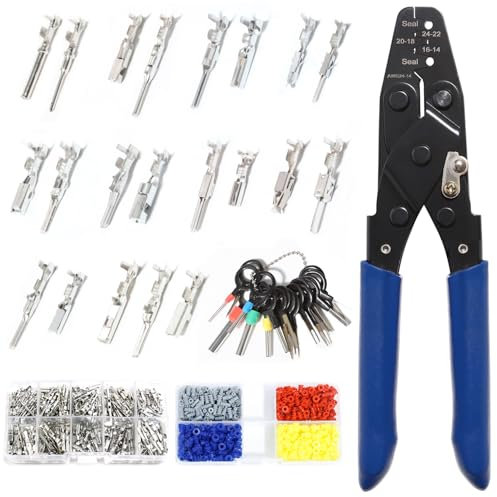 shengbowi Steckverbinder Pins Kit Gecrimpter Anschlussstift Automobil Auto Elektrik 1/1,5/1,8/2,2/2,3/2,5/2,8/3,5mm männliche und weibliche Drahtdichtungen Entfernen Werkzeugsatz Motorrad ATV Draht Ni