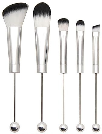 5-teiliges Make Up Pinsel Set Mit Perlen Metallgriff Augen Make Up Pinsel Kosmetikpinsel Für Natürliches Und Zartes Make Up