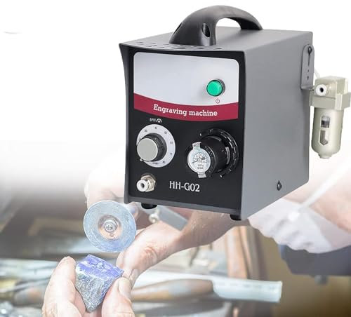 QXIUDDYS Single-Head Pneumatic Jewelry Engraver Machine,Pneumatic Impact Graver Engraver,0-45PSI Electric Multi-Function Engraving Jewelry Tool for Jewelry Crafts