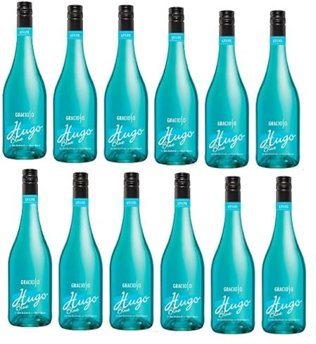 12 Flaschen Graciosa Hugo blue Geschmack von blauen Beeren 750ml 6,9% Vol. + Space Riegel von Onlineshop Bormann