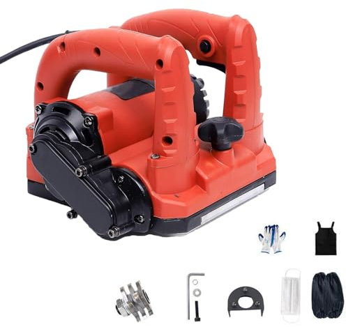 ANGDI Pelle à béton 1500 W, Ponceuse à Rabot électrique à Double poignée, 1000-4000 TR/Min, Profondeur réglable 1-4 mm, Kits de Pelle Murale avec Interface d'aspiration de poussière