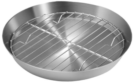 Sosoport Sartén Para Parrilla De Barbacoa Bandeja De Horno De Acero Inoxidable Plancha Para Barbacoa Con Bandeja Para Hornear Para Cocinar Al Aire