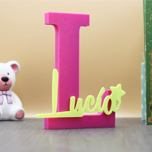 EDURAIT Letras Decorativas Personalizadas, decoración de habitación Juvenil, Bebe o Infantil. Diseñadas con Nombres Personalizados y con Mariposa, Nube, Estrella, Corona, Miki, Osito y Balón en 3D.