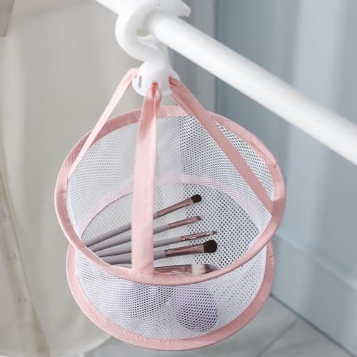 Fictory Beauty Egg Drying Net, supporto girevole a 360° per spugna per trucco, asciugatura rapida, rosa cipria, 20 cm
