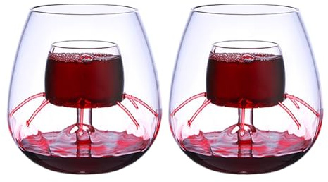 Luftweinglas - Goblet Brunnenglas, Elegantes Flaches Basisglas