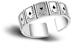 Wilgure Verstellbare Ringe Mit Quadratischer Öffnung Karten Stil Vintage Hip Hop Unisex Modeschmuck Für Verschiedene Anlässe Verstellbarer