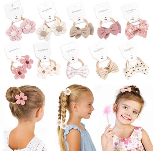 Leikedun Lot de 20 Elastique Cheveux pour Fille, Petit Chouchous Colorés