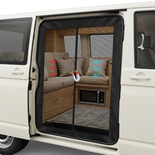 Fliegennetz für Tür Moskitonetz für T6 V-W Transporter Fliegengitter T5 Fliegengitter Winterlicher Wind- und Sandschutz für Schiebetür, Wohnmobil, Van, Bus