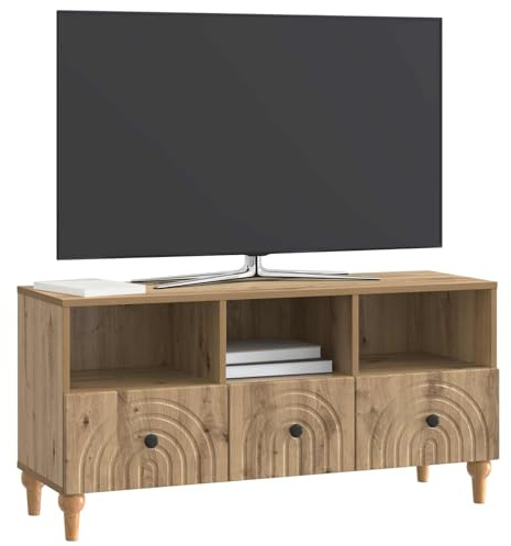 vidaXL TV-Schränk Artisan-Eiche 102 x 34,5 x 50 cm Holzwerkstoff, Wohnzimmer, rechteckiger, Vintage, robuster TV-Schrank, Stauraum Möbel, modernes Medienregal, praktische Regale
