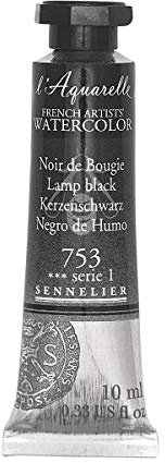 Sennelier Watercolour 10ml Tube S1 - Lamp black (753)