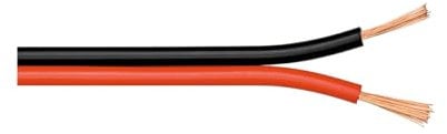 Goobay 67728 Cable de altavoz 2x0,75mm² CCA cable trenzado/Cable de altavoz cable de audio por metros/Cable de altavoz cable trenzado cable de audio/Cable de subwoofer/Rojo Negro, 10m
